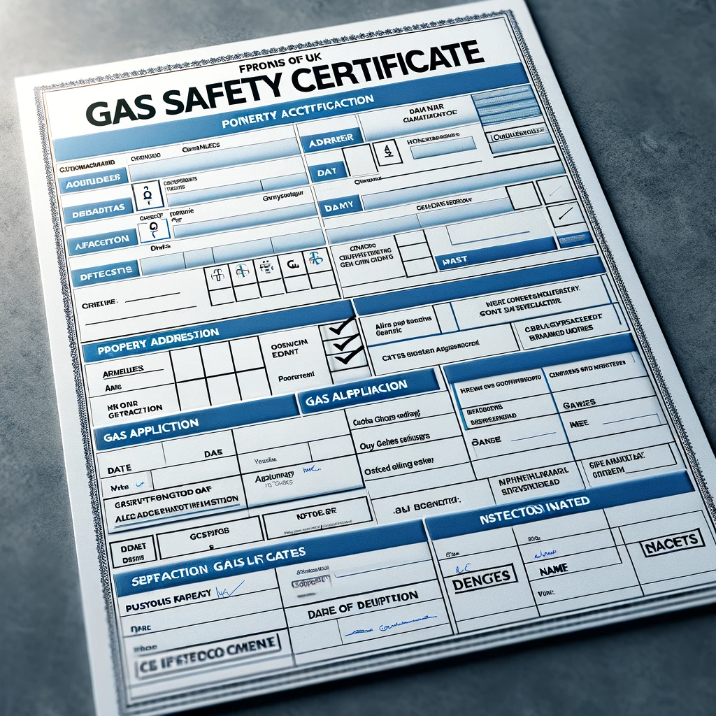 image of a UK Gas Safety Certificate.
