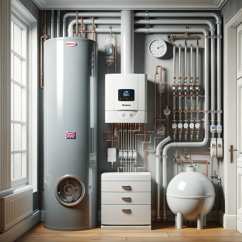 image of a typical system boiler installation that you might find in the UK